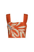 Marimba Crepe Chine Top / Orange Gladiolos